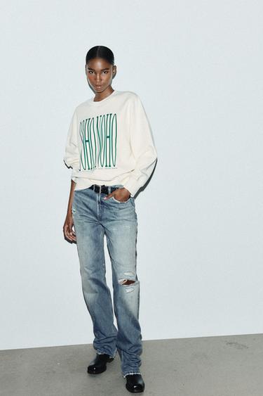 SLOGAN SWEATSHIRT - Ecru by Zara