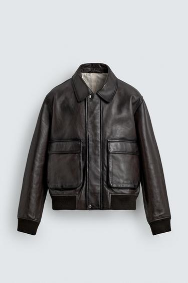 LIMITED EDITION LEATHER JACKET - Brown by Zara