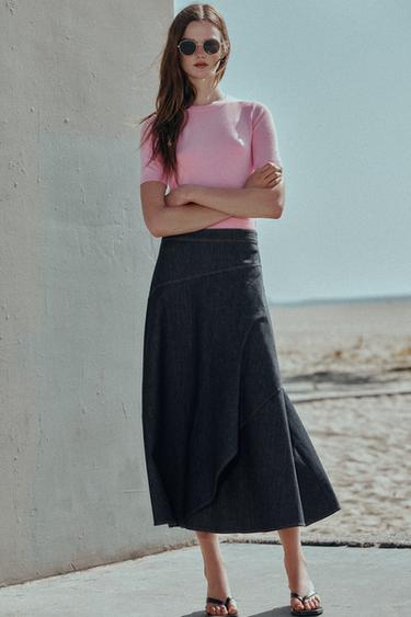 BASIC KNIT SHORT SLEEVE JUMPER - Mid-pink by Zara