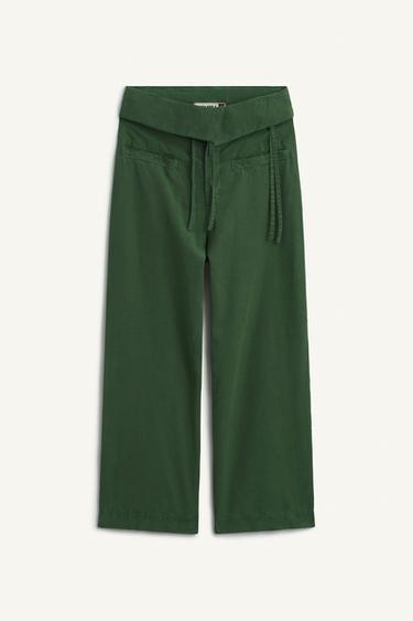 WSTBND PNT - Green by Zara