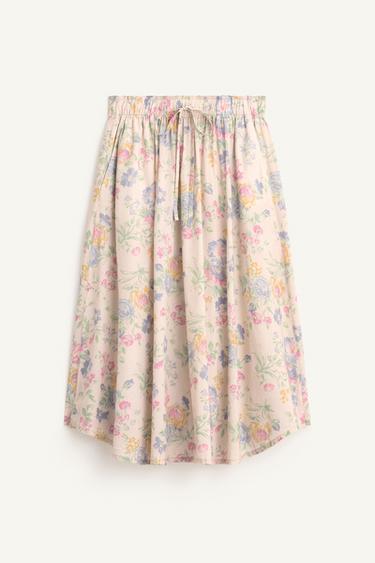 FLWRS SKRT CTTN - Mid-ecru by Zara