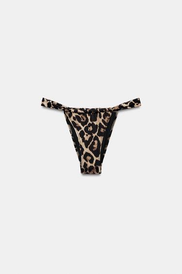ANIMAL PRINT CURTAIN BIKINI BOTTOMS - Leopard by Zara