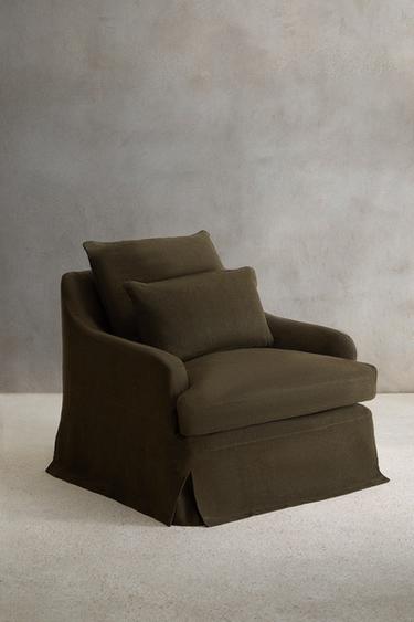 ARMCHAIR 01 LINEN COVER - Khaki by Zara