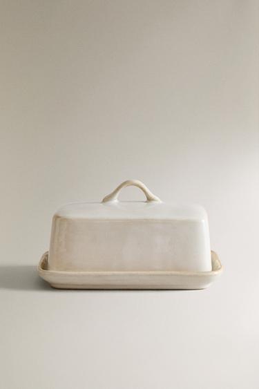 STONEWARE BUTTER DISH - Cream by Zara - Image 0
