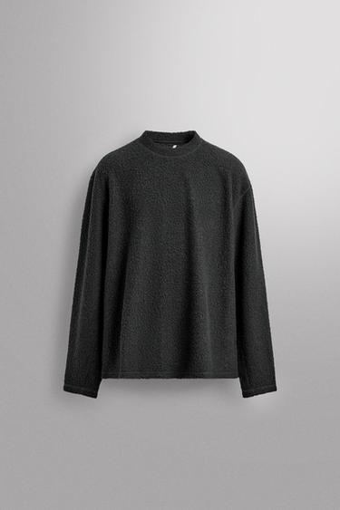 SWEATSHIRT WITH WOOL TEXTURE - Grey by Zara