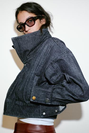 Z1975 CROPPED DENIM JACKET - blue/black by Zara