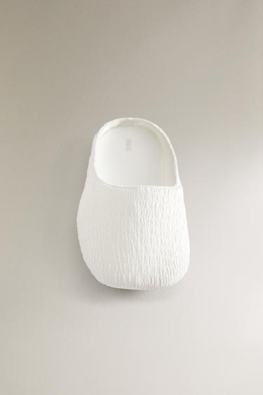 PLEATED SLIPPERS WITH LEATHER SOLE - White by Zara