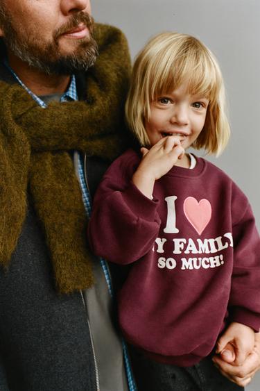 PRINTED SLOGAN SWEATSHIRT - Burgundy by Zara