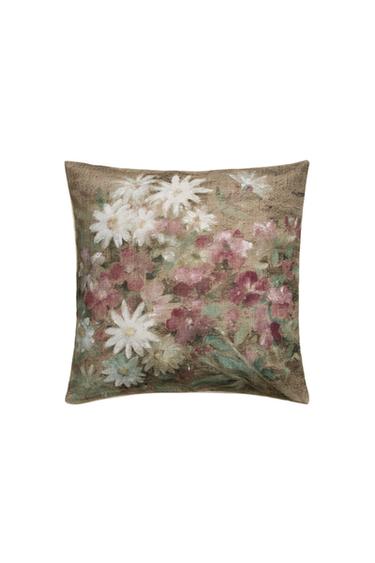 FLORAL CUSHION COVER - Green by Zara