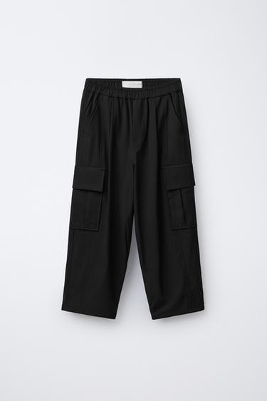 LINED NYLON CARGO TROUSERS - Black by Zara