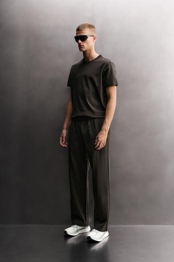 HEAVYWEIGHT RELAXED FIT JOGGING TROUSERS - Brown by Zara - Image 0