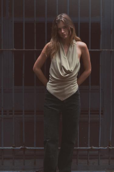 TRF HIGH-WAIST STRAIGHT LEG JEANS - Black by Zara