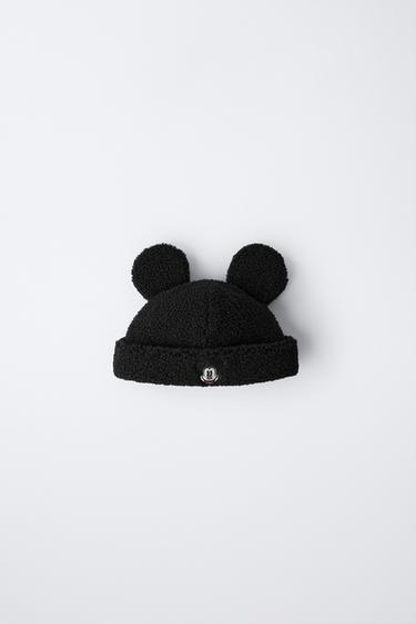 MICKEY MOUSE © DISNEY EMBROIDERED FAUX SHEARLING BEANIE - Black by Zara