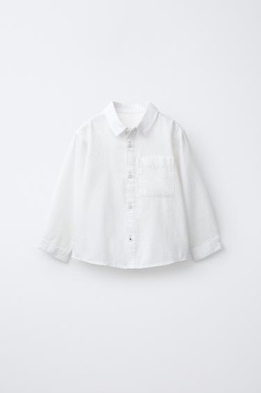 PLAIN SHIRT WITH POCKET - White by Zara