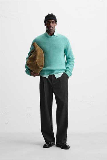 TEXTURED SWEATER - Blue green by Zara - Image 0