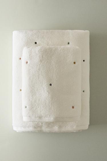 CHILDREN'S STAR BATH TOWEL - Oyster-white by Zara