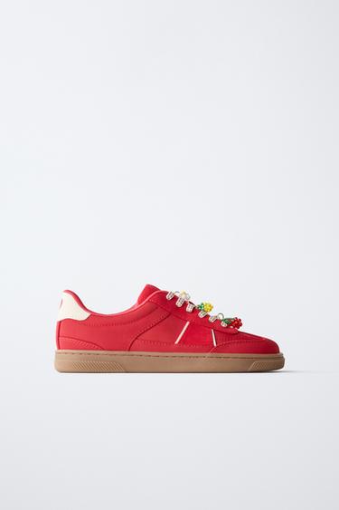 SNEAKERS WITH FRUIT CHARMS - Red by Zara