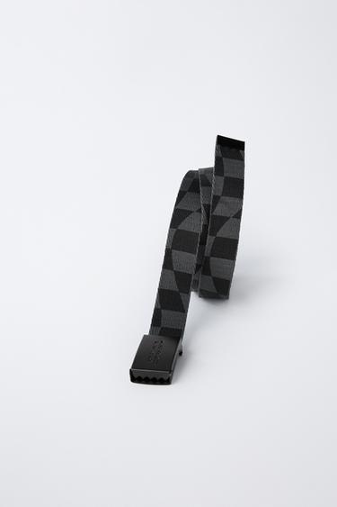 CHEQUERED BELT - black/yellow by Zara