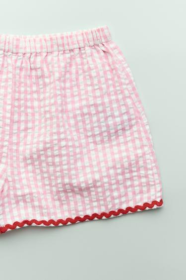 6-14 YEARS/GINGHAM CHECK PYJAMAS - Pink by Zara