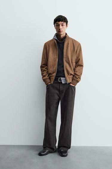 FAUX SUEDE REGULAR FIT JACKET - Brandy by Zara