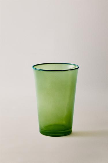 COLOURED GLASS TUMBLER - Green by Zara