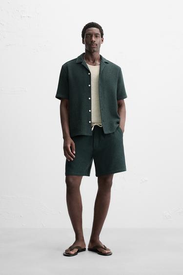 TEXTURED RELAXED FIT SHIRT - Blue / Green by Zara - Image 0
