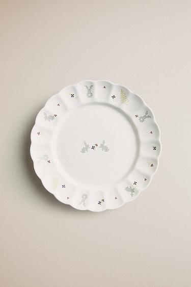 CHILDREN'S PORCELAIN BUNNY PLATE - Multicoloured by Zara