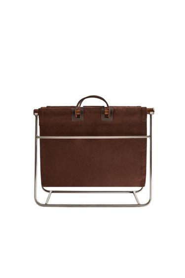 COTTON AND LEATHER MAGAZINE RACK - Brown by Zara