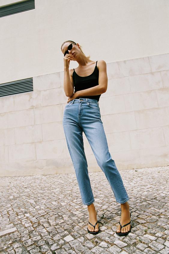 Z1975 HIGH-WAIST MOM FIT JEANS - Mid-blue by Zara - Image 0