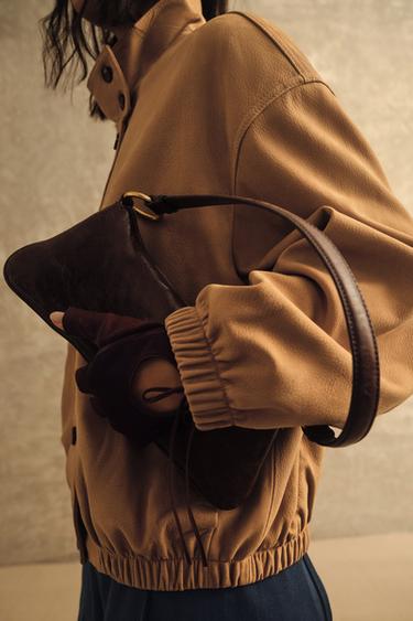 ELONGATED SHOULDER BAG - Chocolate by Zara