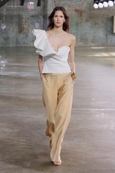 ZW COLLECTION STRAIGHT-FIT TROUSERS - Golden by Zara - Image 0