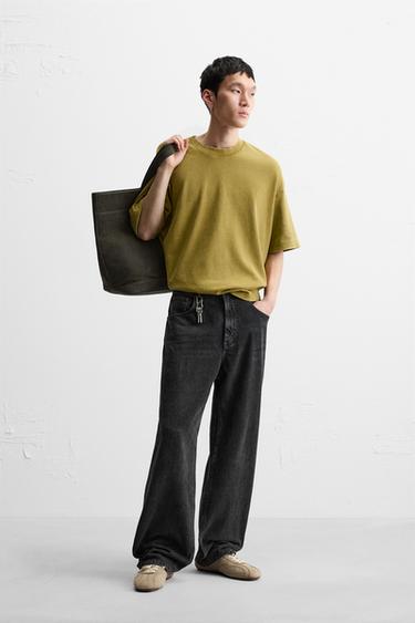 WASHED RELAXED FIT T-SHIRT - Lime by Zara - Image 0
