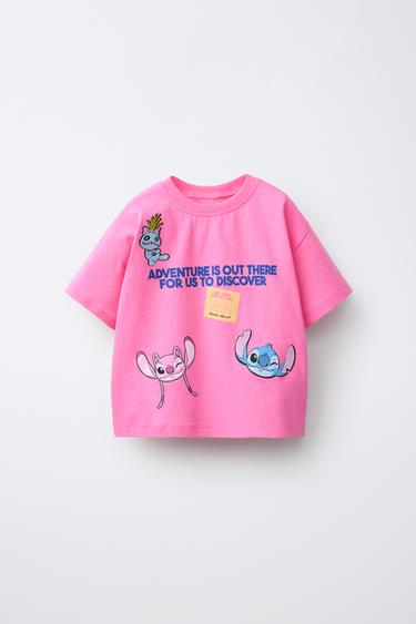 LILO & STITCH © DISNEY PRINT T-SHIRT - Neon pink by Zara