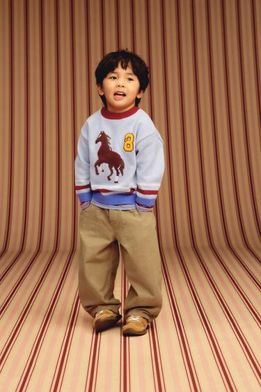 EMBROIDERED KNIT JUMPER - Light blue by Zara