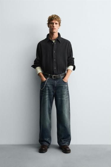 WASHED COTTON SHIRT - Black by Zara - Image 0