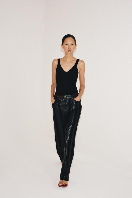 KNIT STRAPPY TOP - Black by Zara - Image 0