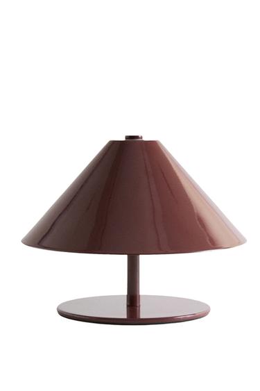 CORDLESS METAL TABLE LAMP - Burgundy by Zara