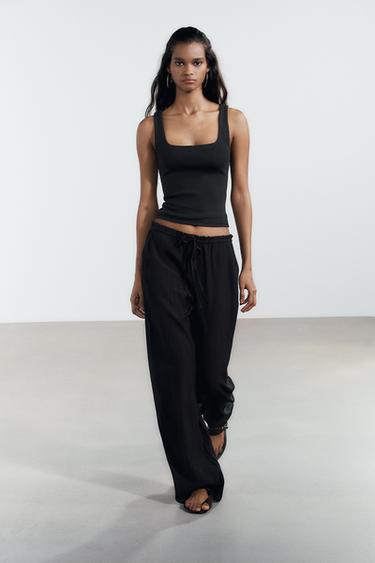 TEXTURED TROUSERS - Black by Zara