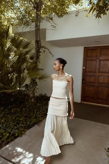 COMBINED KNIT SKIRT - Ecru by Zara