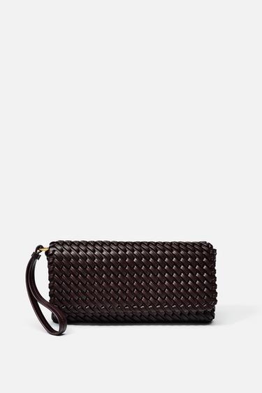 BRAIDED BAG - Burgundy Red by Zara