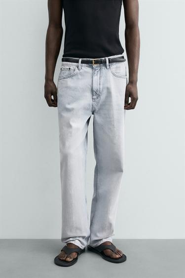 STRAIGHT ANKLE FIT JEANS - Sky blue by Zara