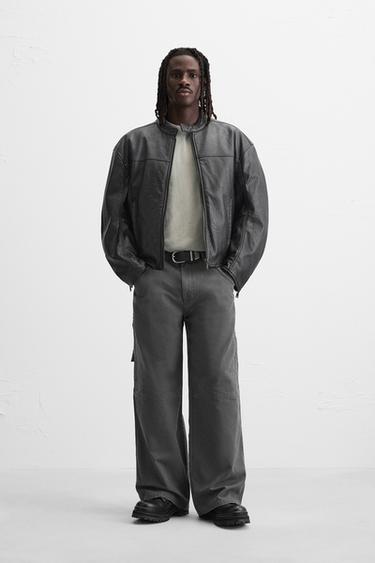 RELAXED FIT WASHED TROUSERS - Grey by Zara - Image 0