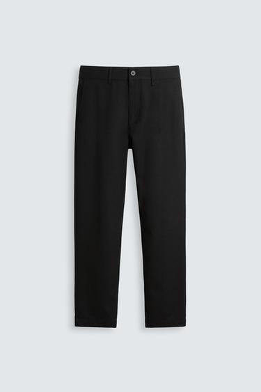 TEXTURED COMFORT TROUSERS - Black by Zara