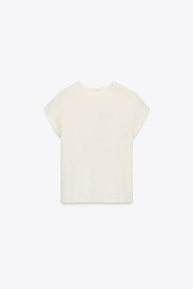 RUSTIC SHORT SLEEVE T-SHIRT - Ecru by Zara - Image 0