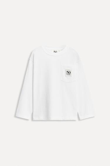 6-14 YEARS/ 50TH ANNIVERSARY LABEL POCKET T-SHIRT - White by Zara