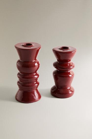TERRACOTTA CANDLESTICK - Terracotta by Zara