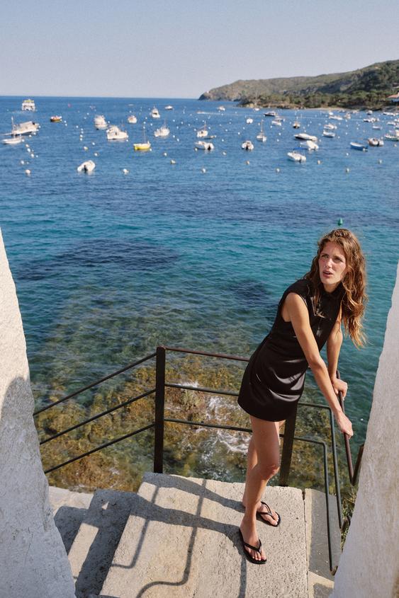 SHORT SATIN DRESS - Black by Zara - Image 0
