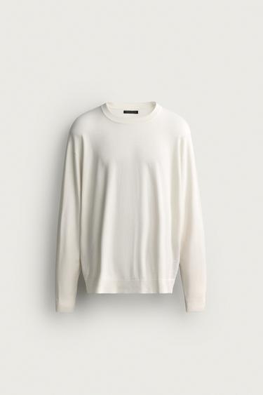BASIC REGULAR FIT JUMPER - Oyster-white by Zara