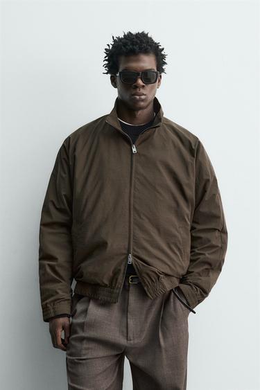 RELAXED FIT BOMBER JACKET - Chocolate by Zara