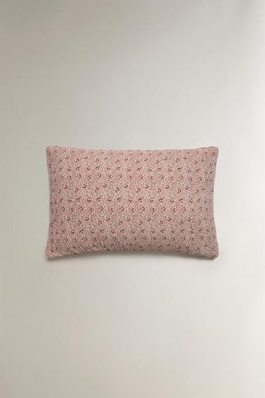 BRANCH PRINT COTTON AND LINEN CUSHION COVER - Beige by Zara